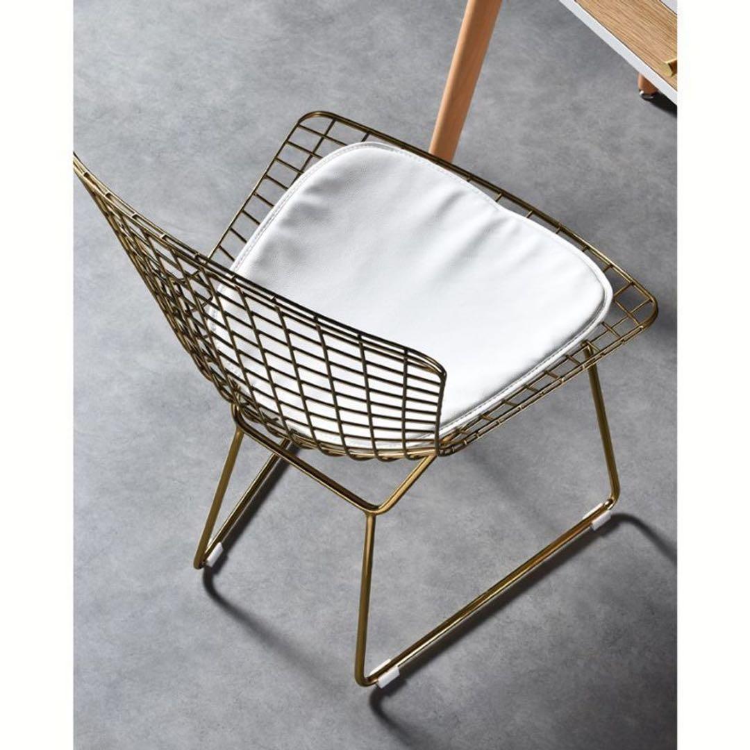 ハリー・ベルトイア　リブロダクト　ダイニングチェア ゴールド　モダン