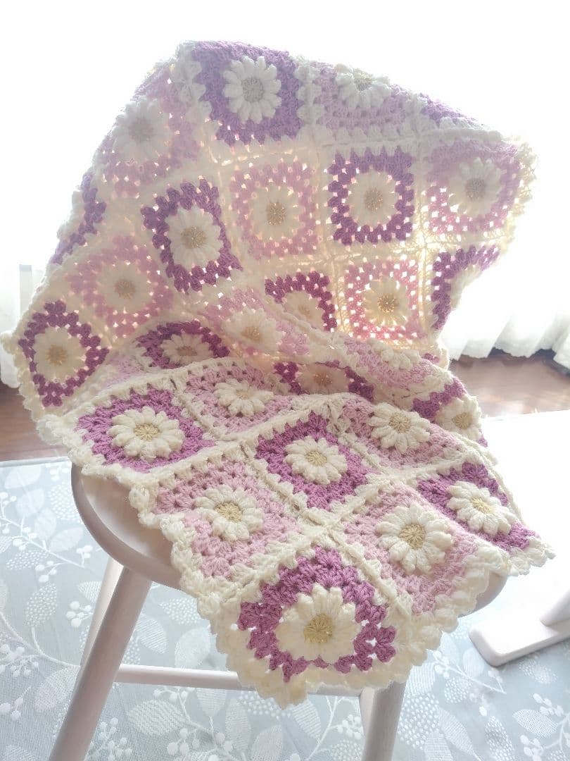 花柄グラニースクエアブランケット