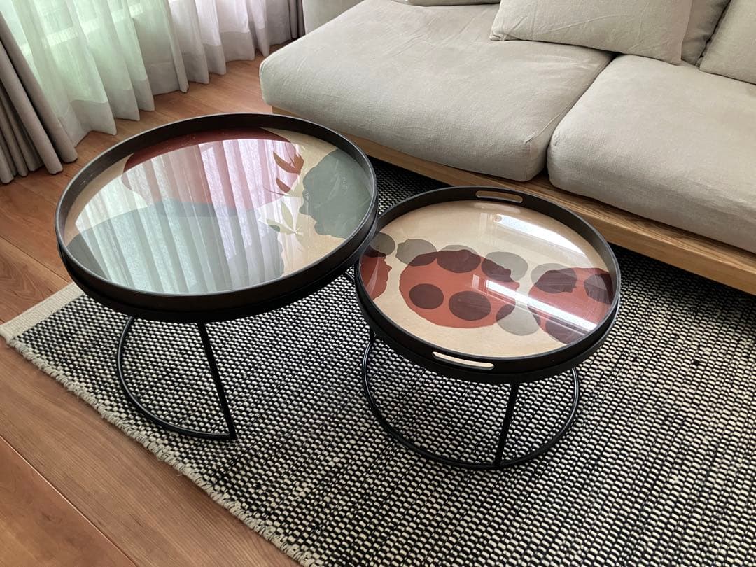 【希少】Ethnicraft (海外輸入品)トレイ/ネスティングテーブル