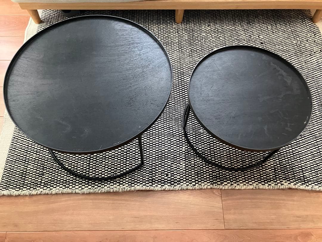 【希少】Ethnicraft (海外輸入品)トレイ/ネスティングテーブル