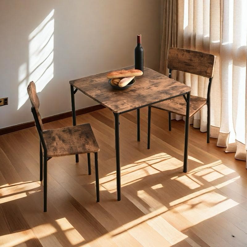 感謝セール！２人用ダイニングテーブルセット（チェア付き）BROWN・ブラウン