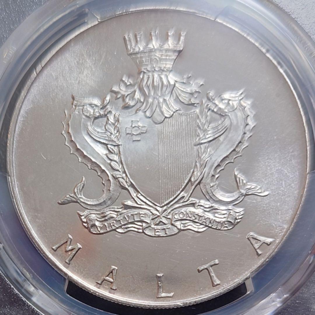 1973年 マルタ銀貨 2ポンド銀貨 SV987 大型銀貨 PCGS MS65