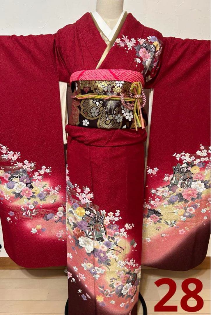 ショール付き28成人式　振袖　ふりそで振り袖フルセット長襦袢帯　着付けセット付き