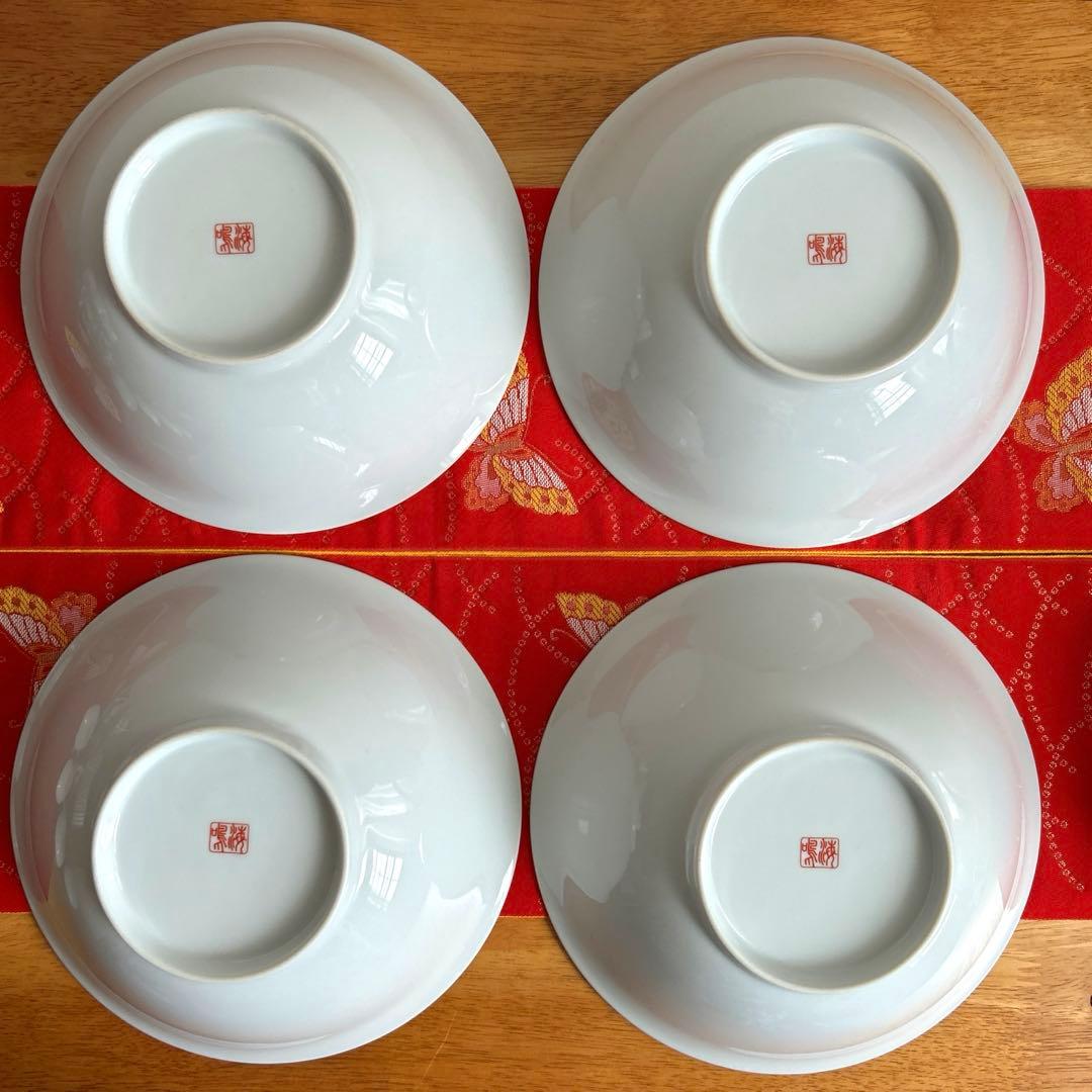 【未使用品】ナルミ　鳴海　中華皿セット　鳳凰　レンゲ付ラーメン鉢・八角皿4客