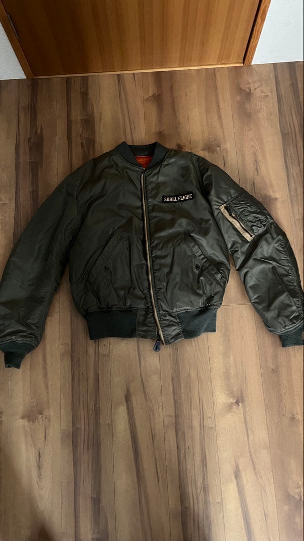 SKULL FLIGHT MA-1ジャケット オリーブ