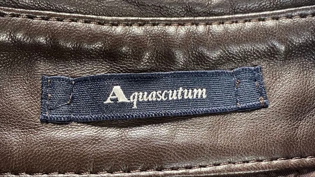 アクアスキュータム 羊革 レザージャケット ブラウン