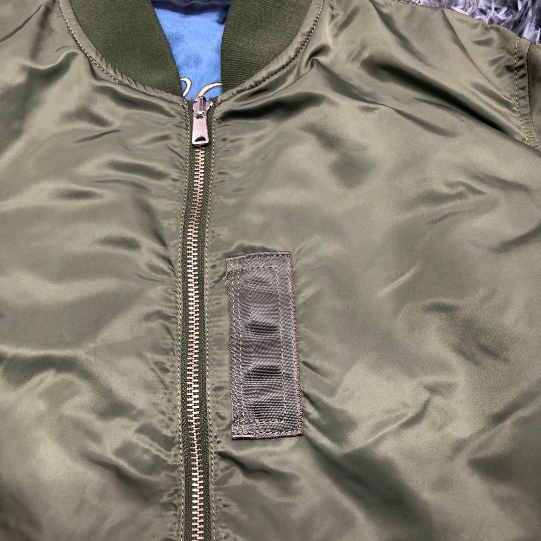 ALPHA リバーシブル スカジャン MA-1 鷹 龍 ボンバージャケット 刺繍