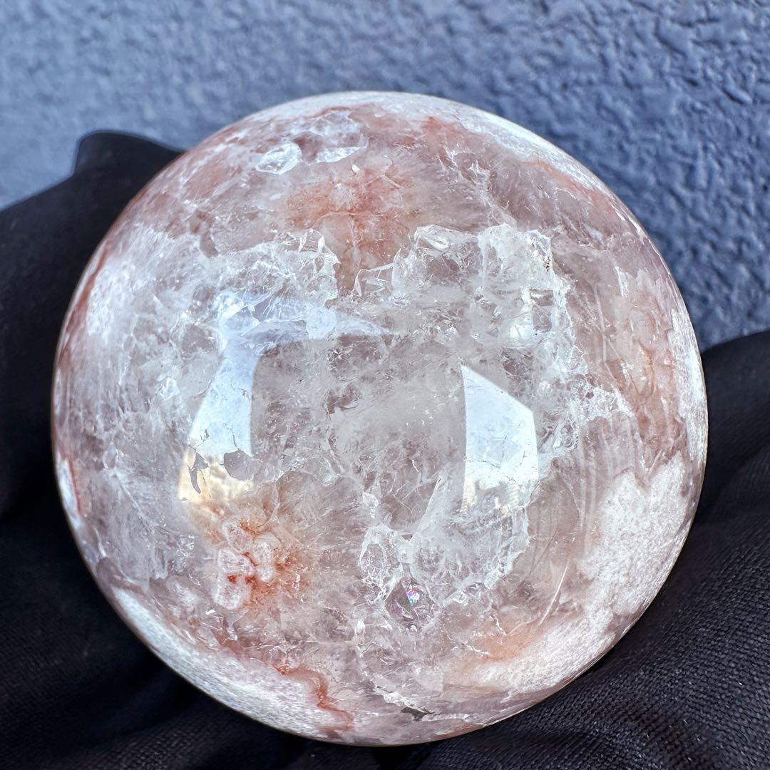 絶品☆爆アレ❗️キラキラ☆桜瑪瑙共生 ピンクアメジスト スフィア 丸玉A1173