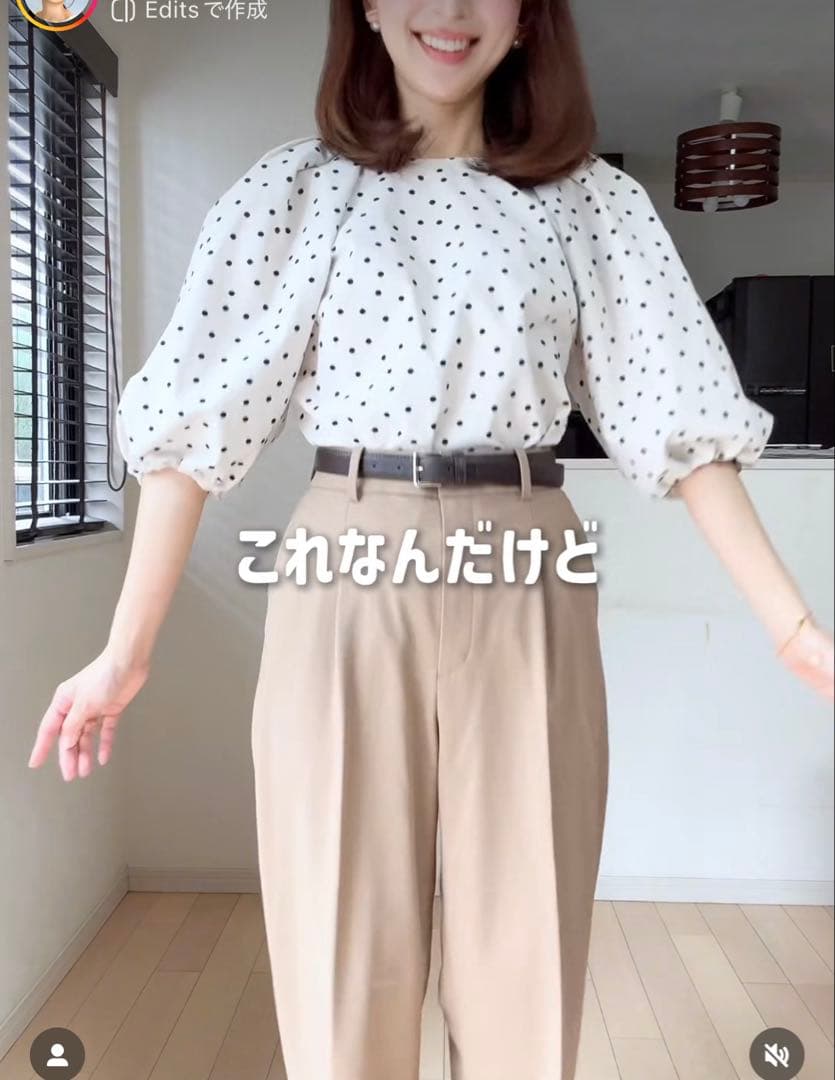 美品 JUSGLITTY 完売 ジャスグリッティー パフ袖 ドット柄