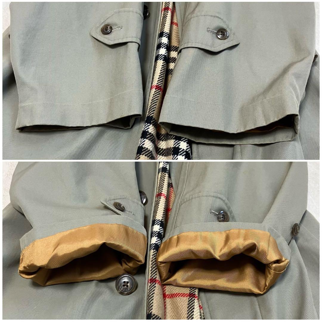 バリーロンドン　ステンカラーコート　ロング　ライナー付　裏ノバチェック　￼L