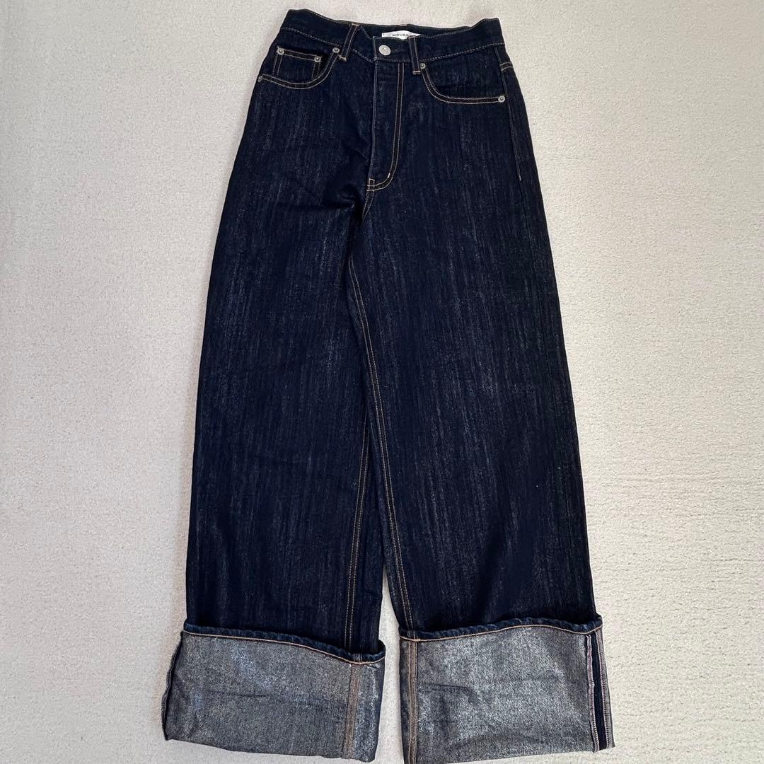 【超美品】moussy グリッターデニムワイドストレッチパンツSサイズ相当