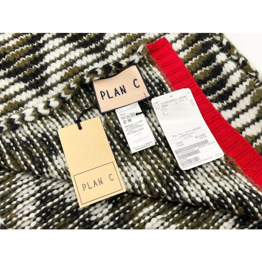 【新品】PLAN C カシミア混アルパカウールマフラー　定価53460円