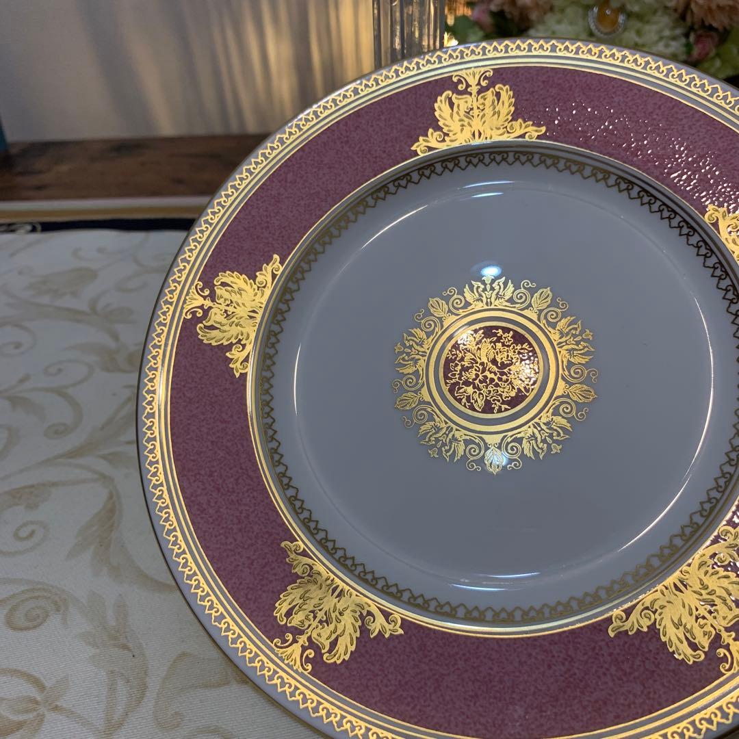 希少　ウェッジウッド コロンビア　パウダー　ピンク17.5cmケーキプレート