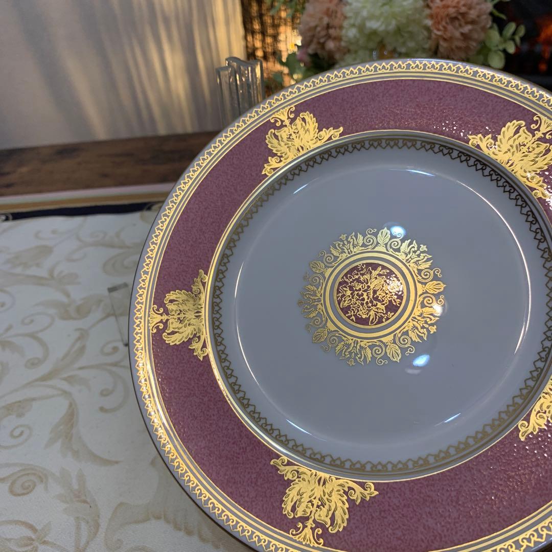 希少　ウェッジウッド コロンビア　パウダー　ピンク17.5cmケーキプレート