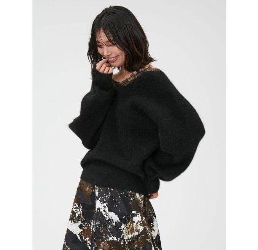 【完売レア】レーストリムラクーンニット FRAY I.D