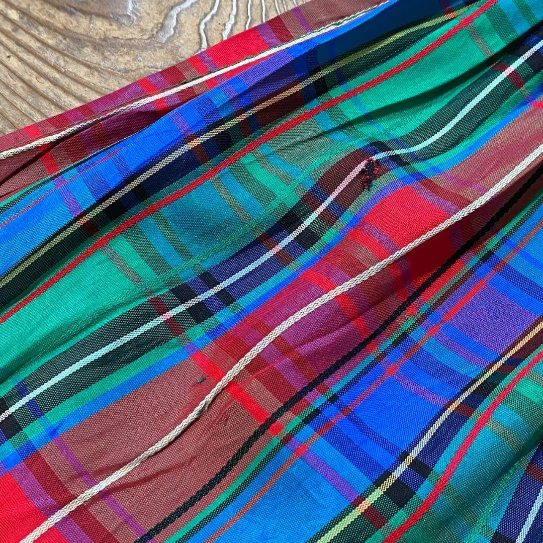 エプロン・三角巾 60s blue and red plaid apron