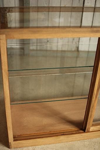 taka11古い木枠ガラスケース　パンケース　食器棚　店舗什器古道具