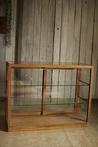 taka11古い木枠ガラスケース　パンケース　食器棚　店舗什器古道具