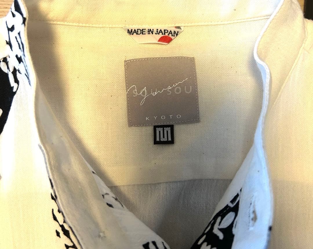 n*o様 SOUSOU スタンドカラー 半袖シャツ ふくろう サイズ:M