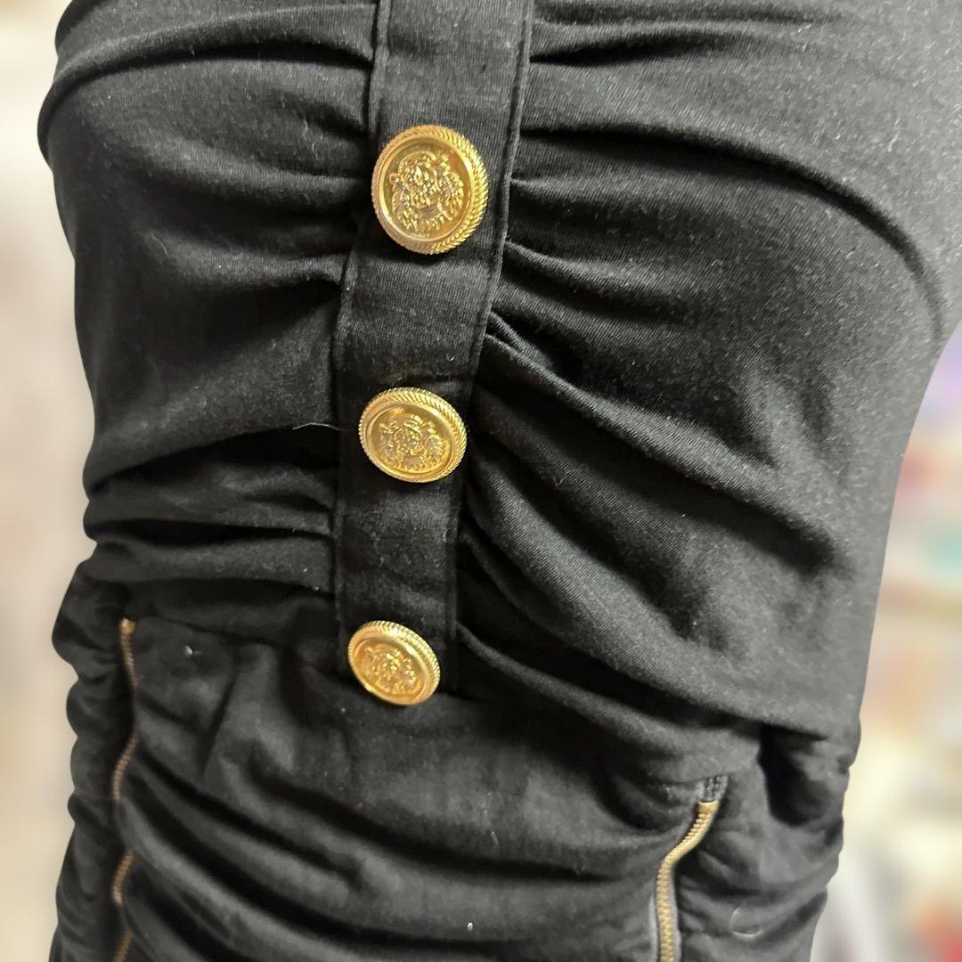 d.i.a ブラックベアトップ・ゴールドボタン