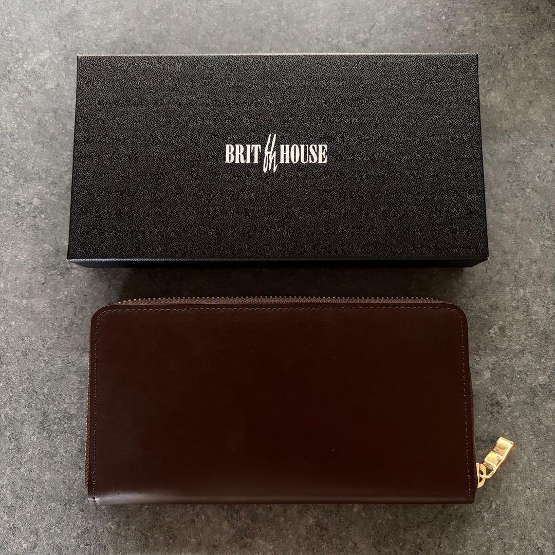 Mark Boots×BRIT HOUSE コードバン革　長財布 茶/エンジ