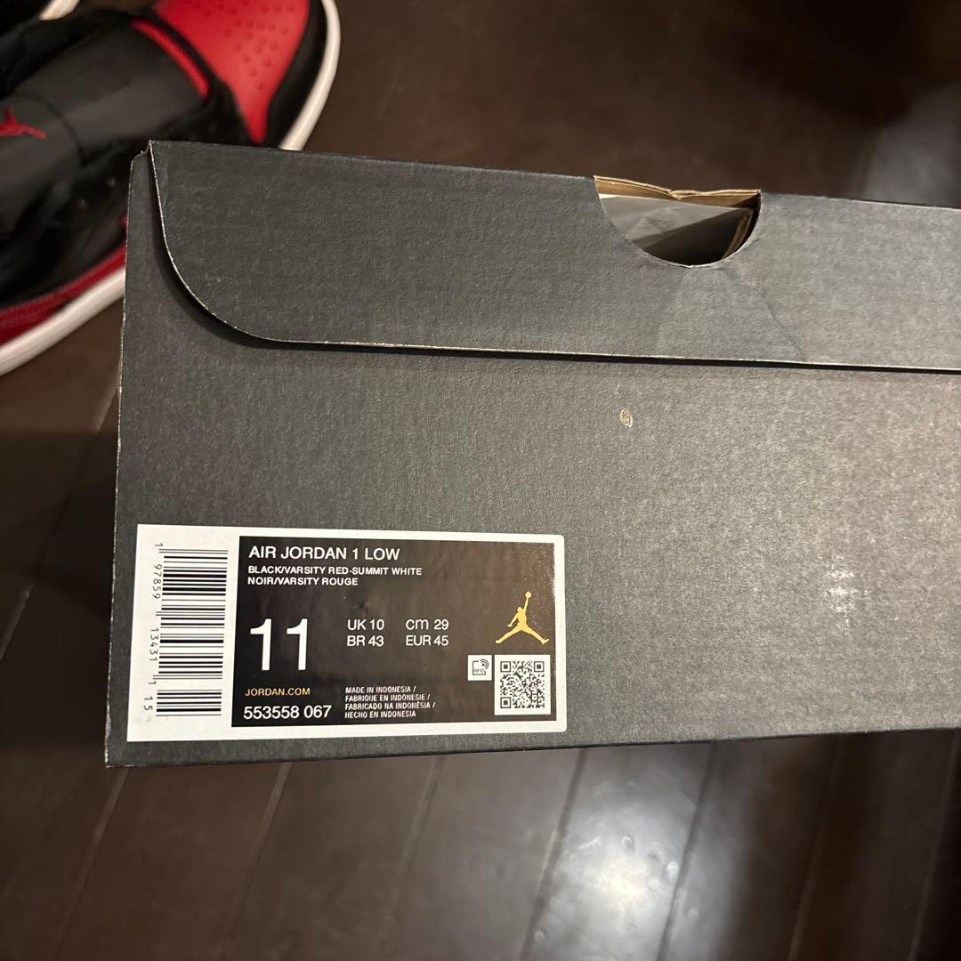 達*師様 ナイキ エアジョーダン1 ロー ブレッド ブラック レッド 黒 赤 2