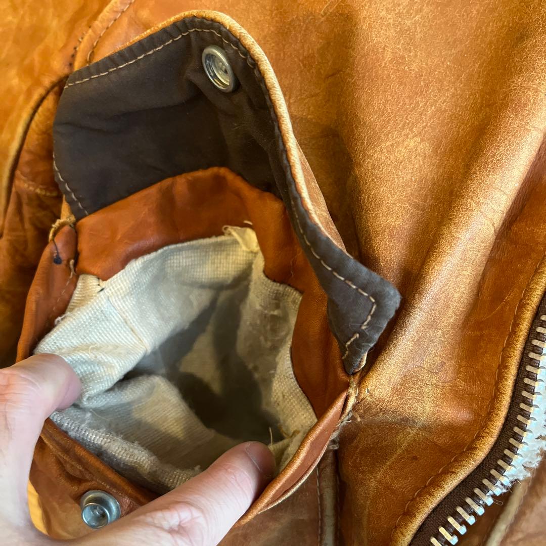 ヤ*グ様 レザー ファー付きブラウンジャケット　ショット　schott Ａ２　a