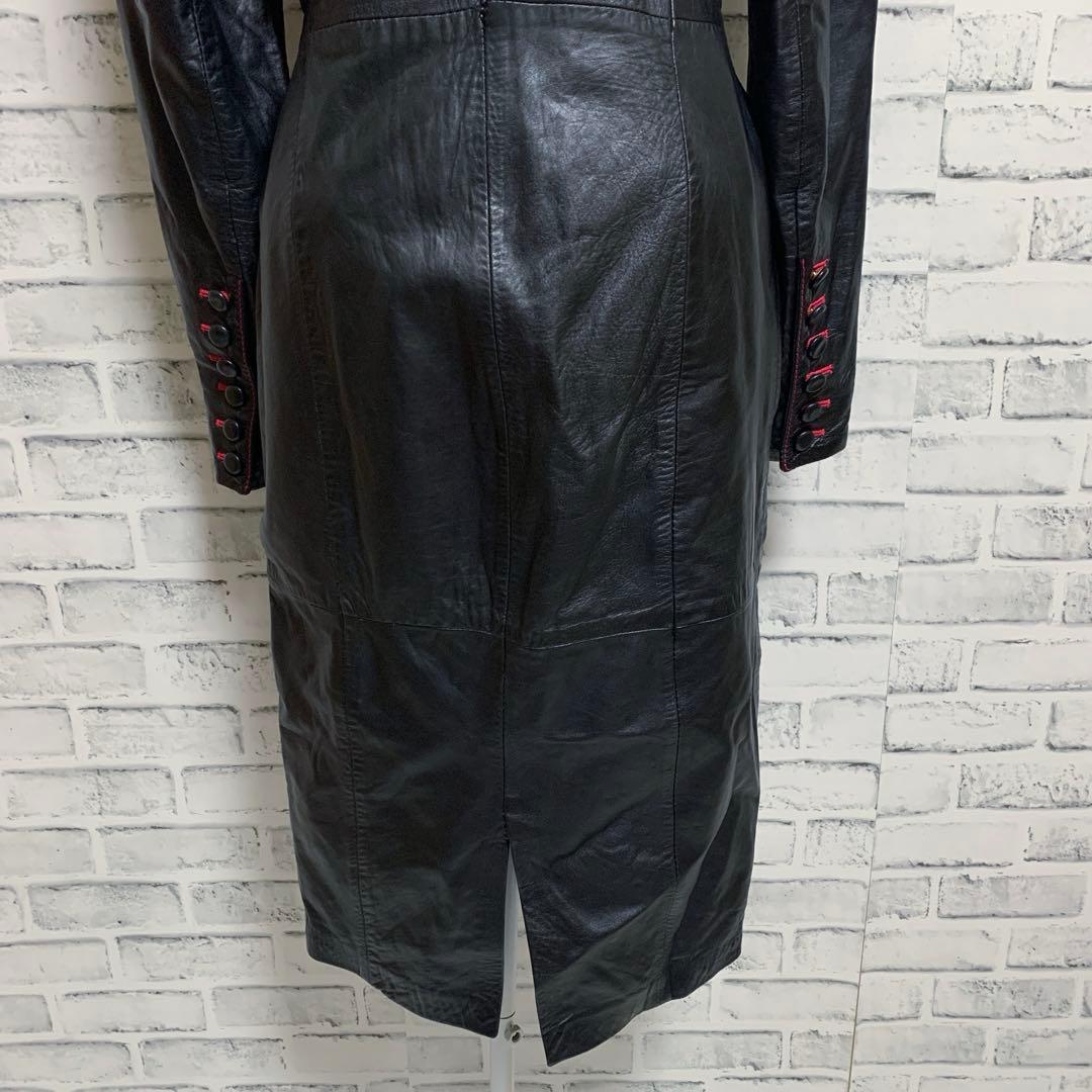 【GIANFRANCO FERRE】イタリア製　ブラック　レザー　ワンピース