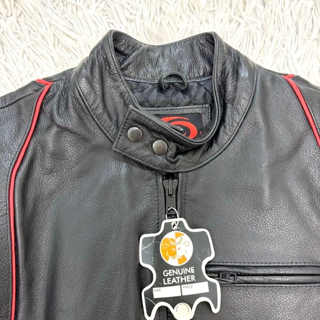 新品タグ付き Axel 牛革 キルティング シングルライダース ブルゾン L