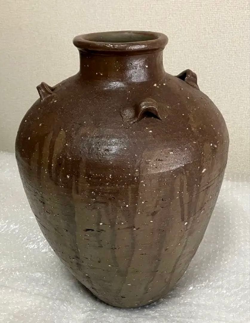 室町時代 信楽焼 壺 古美術 骨董品 花瓶 茶葉入 茶道具 大壺 備前焼 一点物