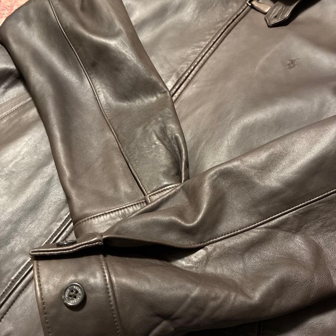 90S 名作 Ralph Lauren レザージャケット 羊革 ブラウン L