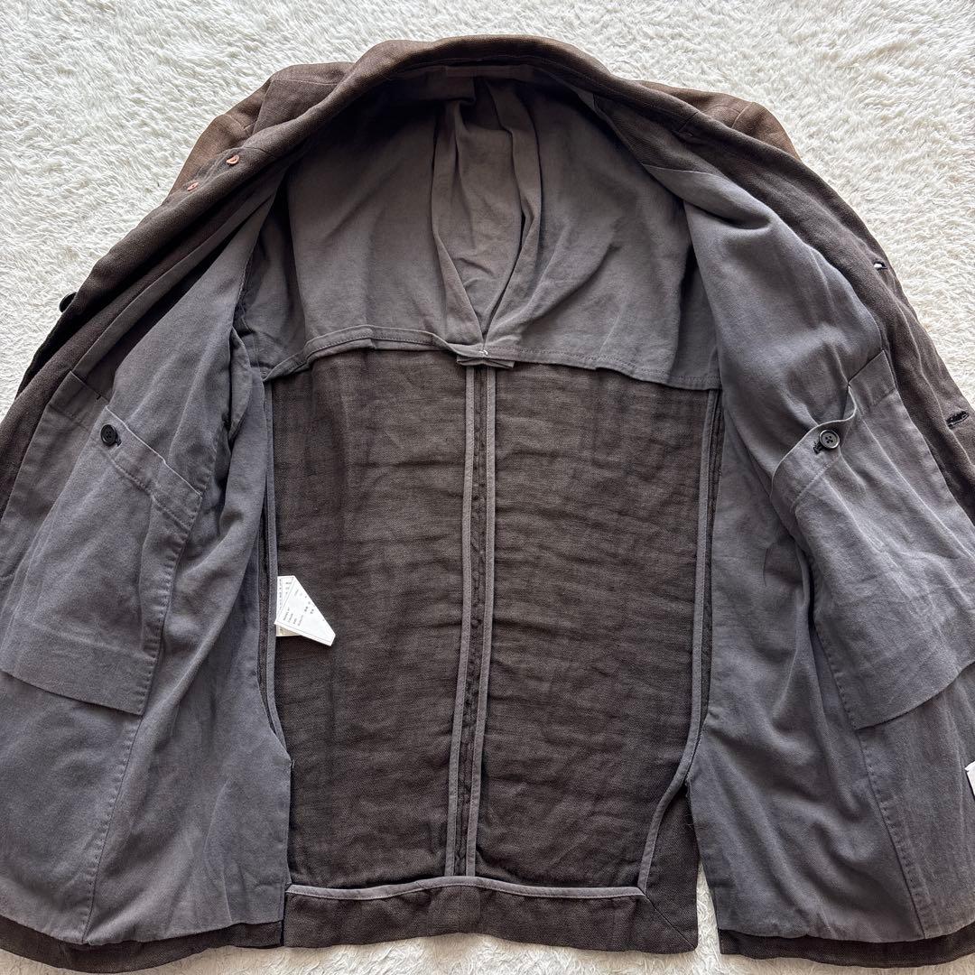 YAECA リネンシルクジャケット　ブラウン　フェード　M