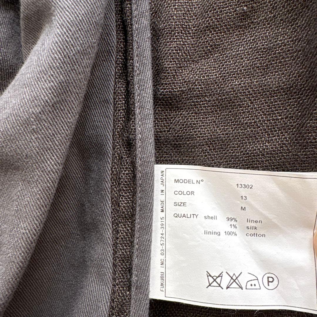 YAECA リネンシルクジャケット　ブラウン　フェード　M