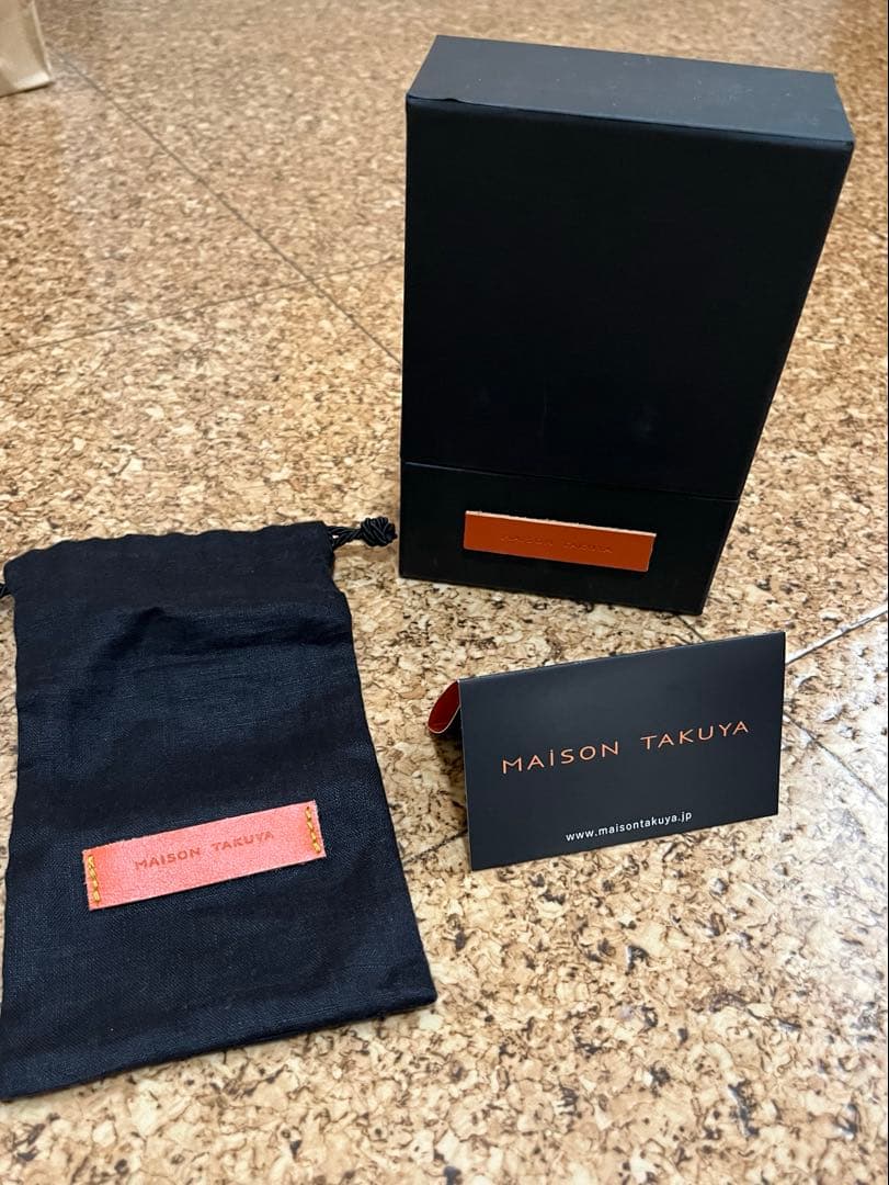 メゾンタクヤ　Box Coin Case Tortora×Turquoise