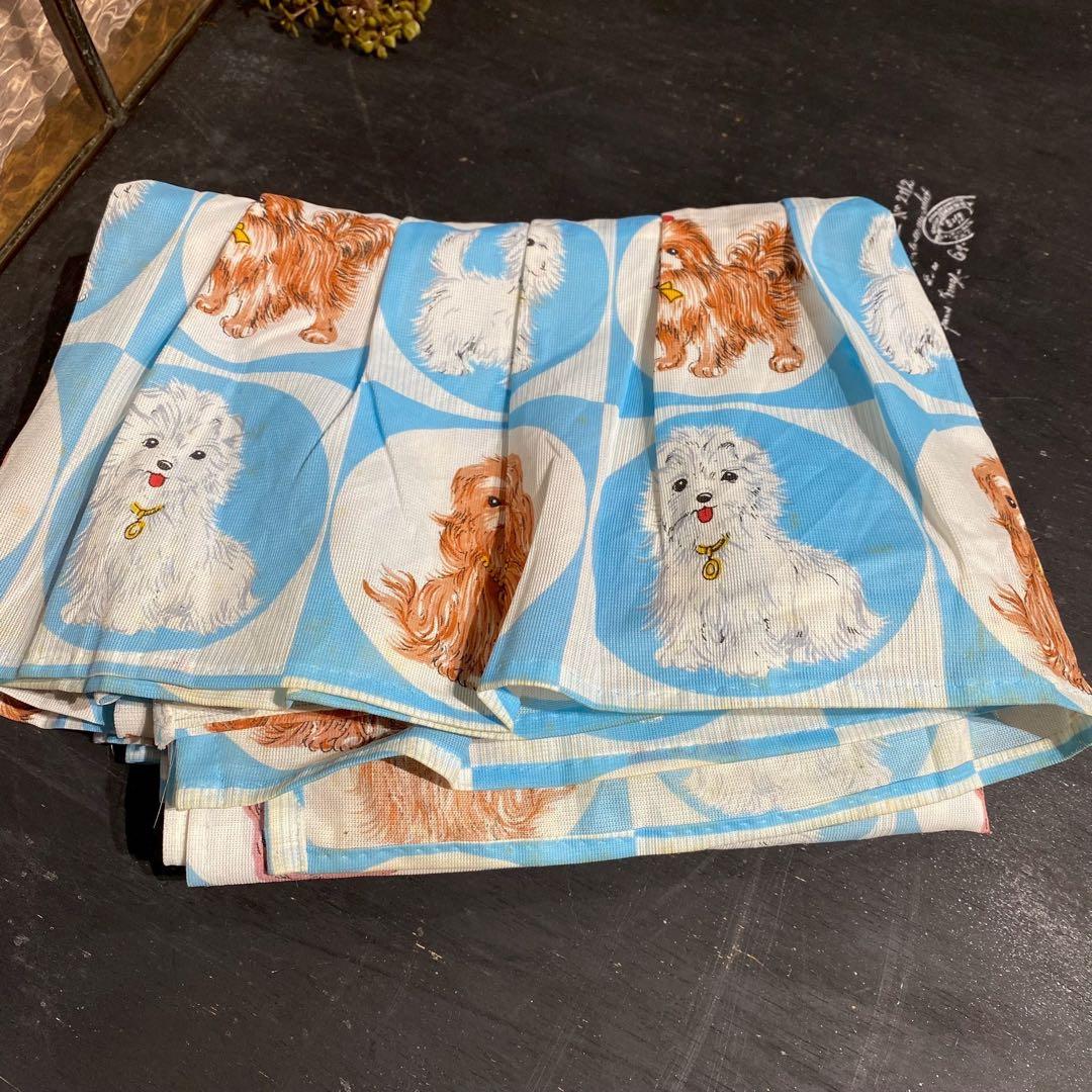 カーテン 犬 昭和レトロ 当時物 ヨークシャテリア