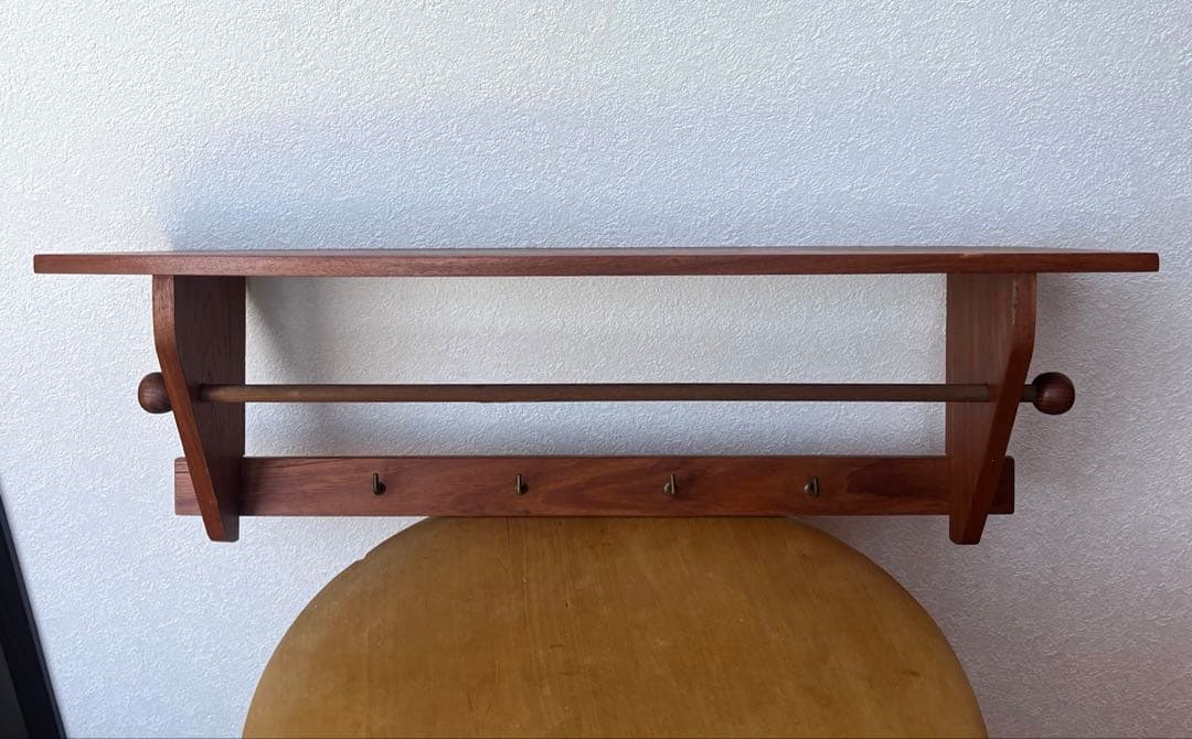 vintage 北欧ヴィンテージ チーク材　ウォールラック　シェルフ