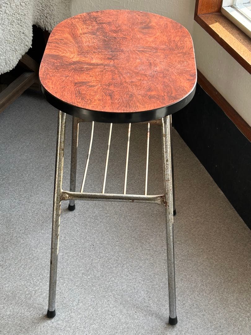 ヴィンテージ　鉄脚テーブル　古道具　アンティーク　古家具　昭和レトロ　当時物