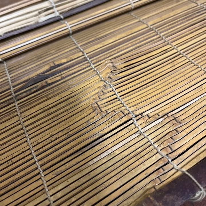 値下げしました！竹籠台付　まきす　ザル　古民具　古道具　昭和レトロ