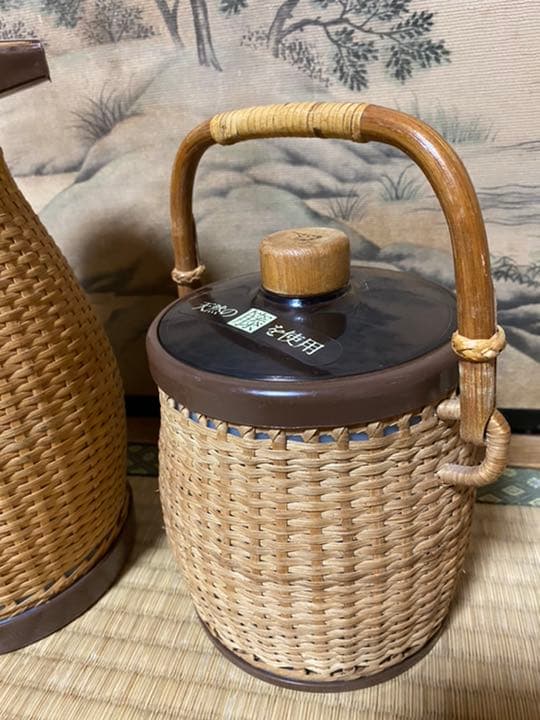 象印　籐　ラタン　ポット　アイスボックス