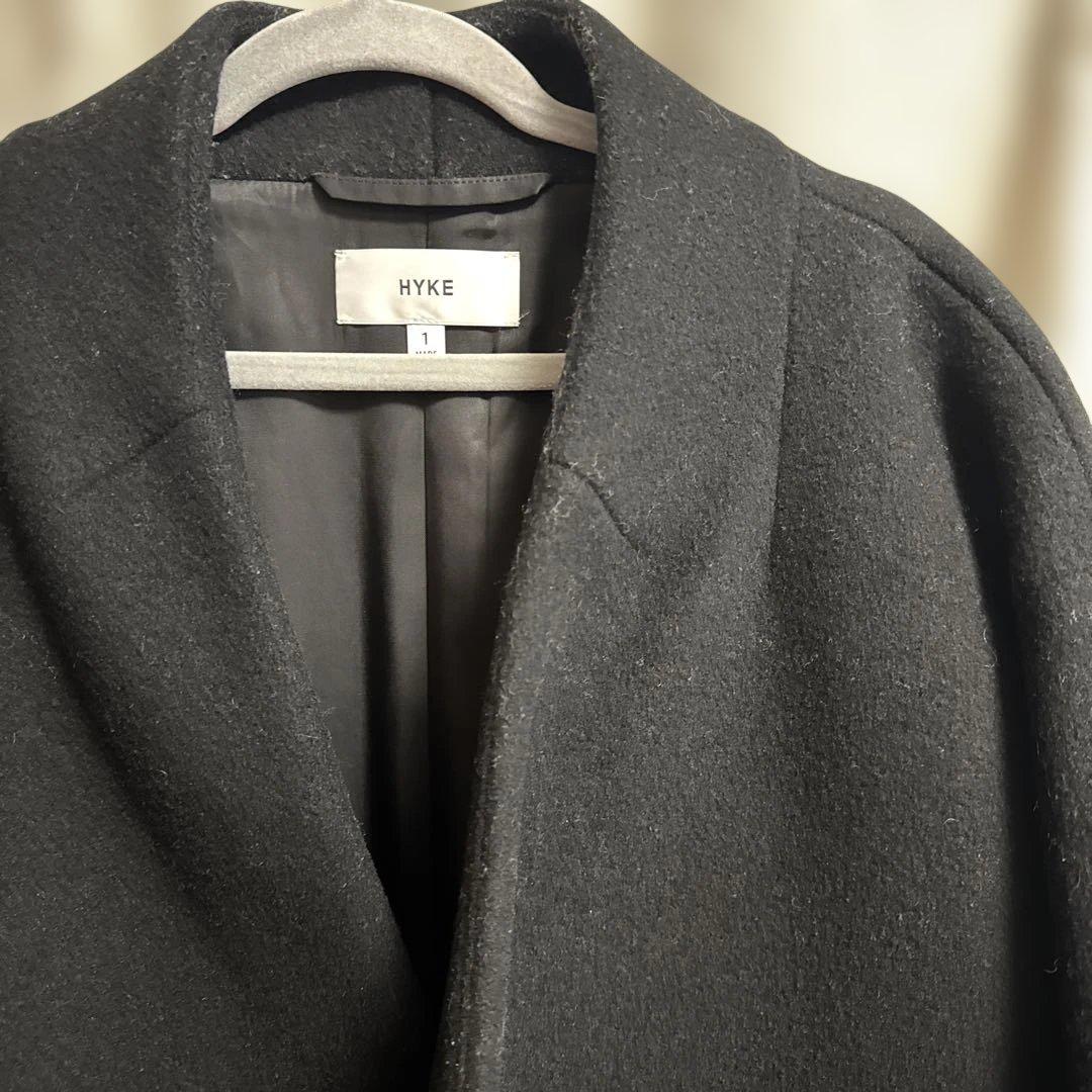 お値下げ中⭐️hyke ノーカラーコート　ネイビーsize1