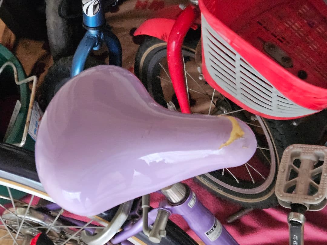 【24インチ】オートライト 紫色 前カゴ付き 子供用自転車