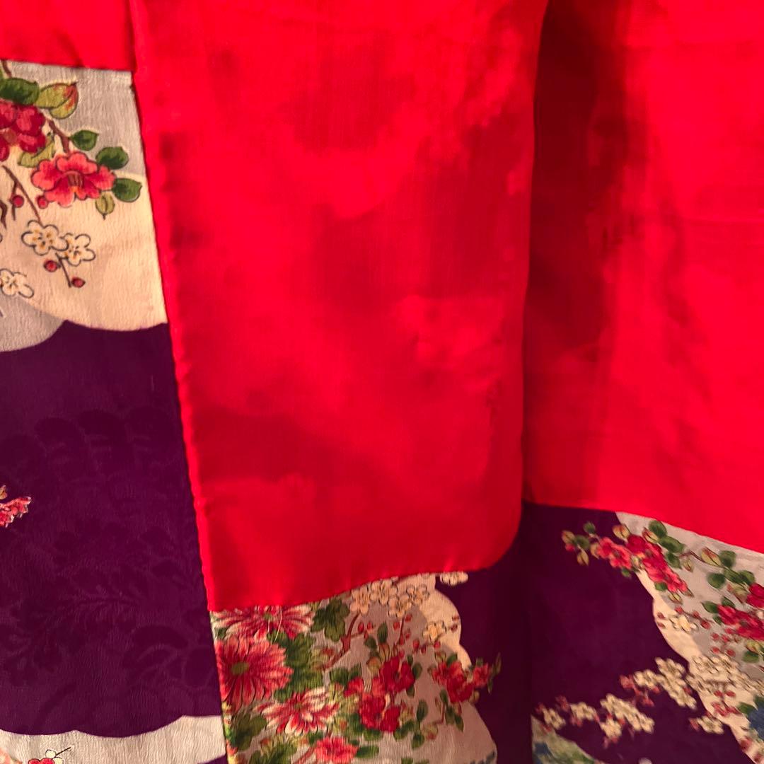 1点もの　大正ロマン　アンティーク着物　七五三　紫　花尽くし