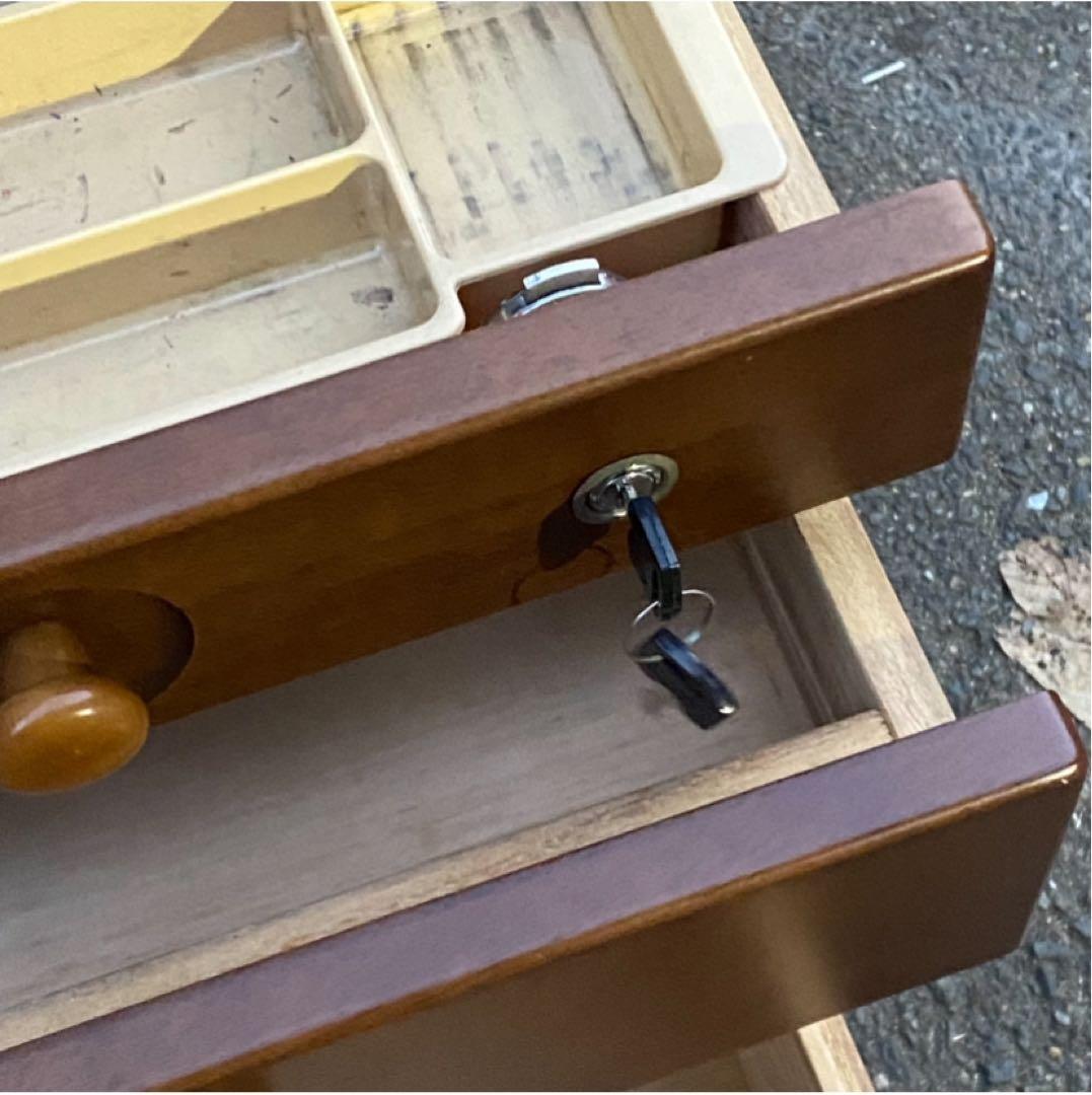 【配送可能地域要確認】学習机　デスク　デスクワゴセット　鍵付き　蛍光灯