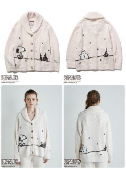 ジェラートピケスヌーピーカーディガン