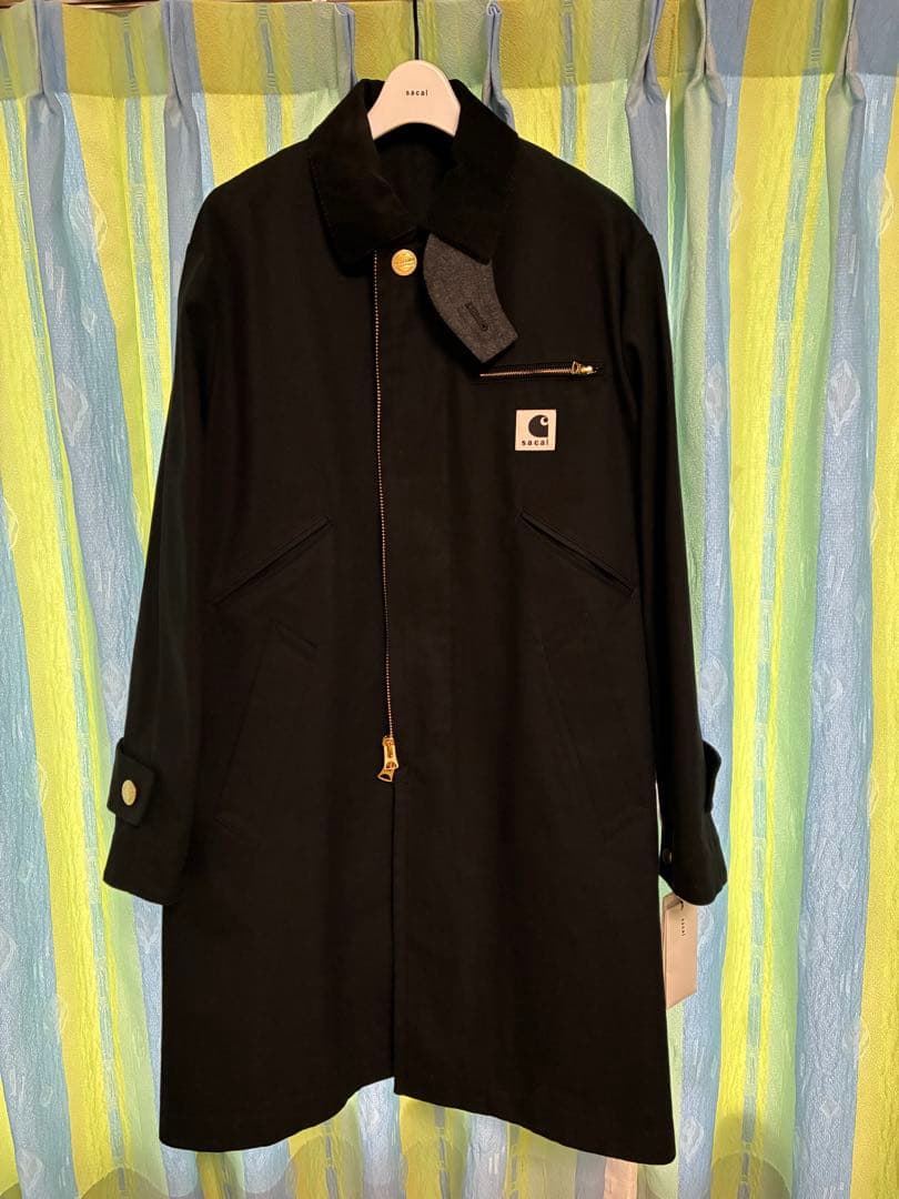 sacai carhartt wip DUCK COAT BLACK サカイ
