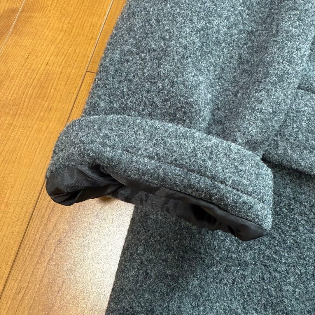 DANTON ダントン ウール ライトパイル ノーカラー ロングコート