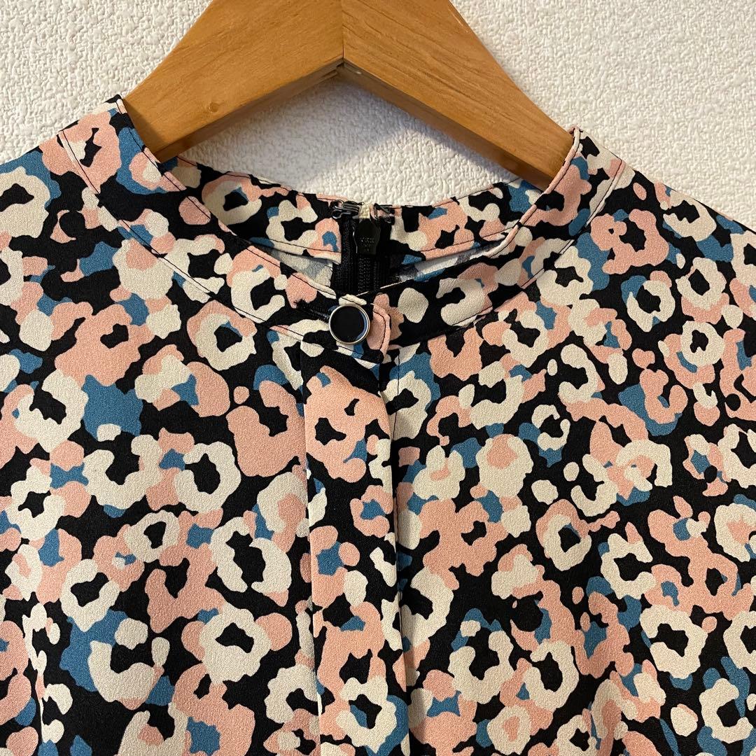 専用です　アナイ 38 レオパードフラワープリント切り替え ワンピース