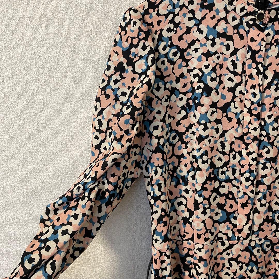 専用です　アナイ 38 レオパードフラワープリント切り替え ワンピース