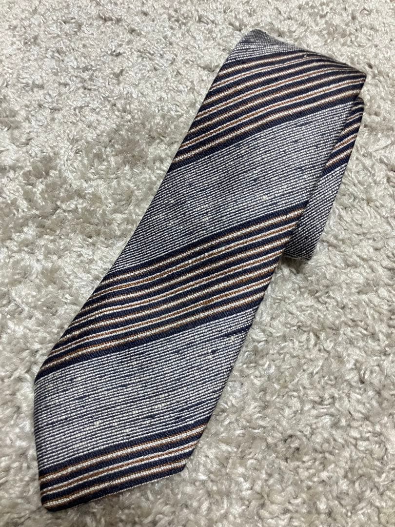 LUIGI BORRELLI ルイジ ボレッリのネップ生地ネクタイ/イタリア製