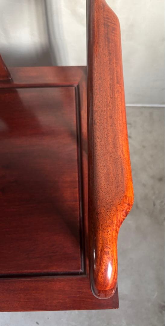 アンティーク 唐木 花梨 無垢材 肘付イス 古家具 アームチェア 木製 ②